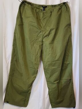 Forever 21 Womens XL Olive Green Drawstring Toggle Pants Y2K Athleisure